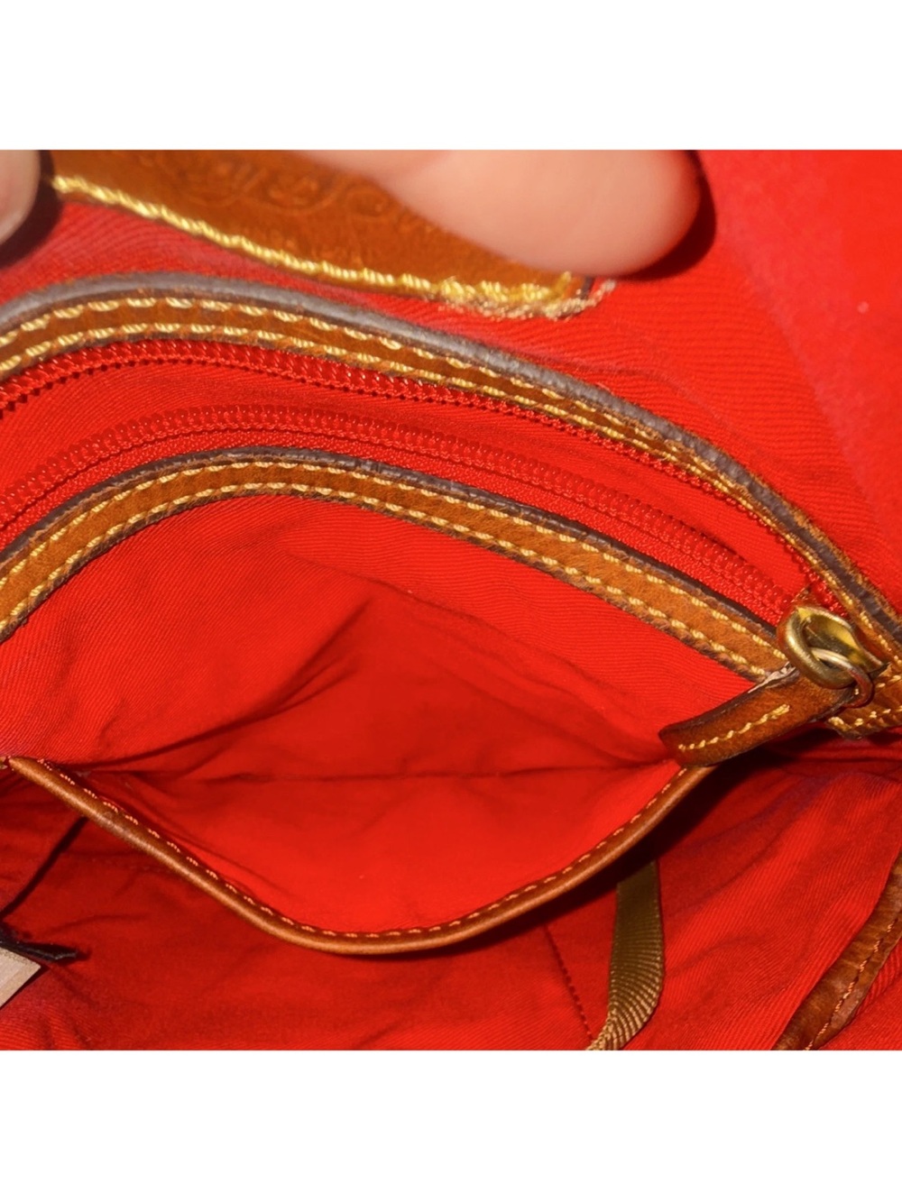 Dooney & Bourke Tan Canvas Crossbody with Brown Leather Trim - Picture 9 of 10